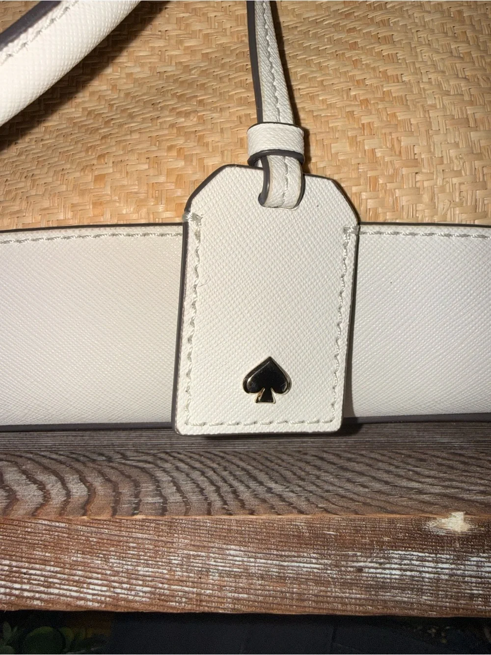 kate spade Straw Tote with White Leather Trim